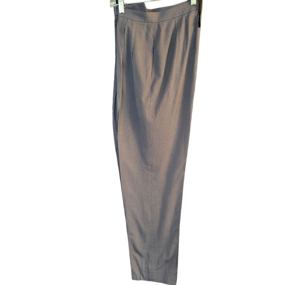 Kasper Suit 3piece Blue Stripes 8 Jacket Pants Skirt - Picture 2 of 5